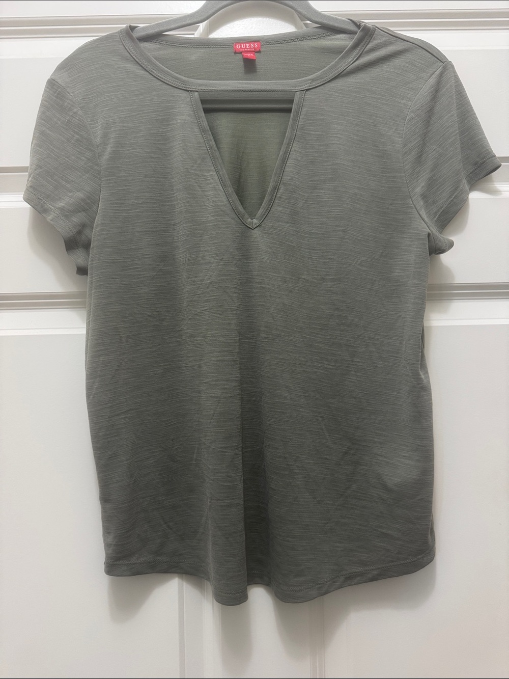 GUESS Olive Green Short-Sleeve V-Notch Tee